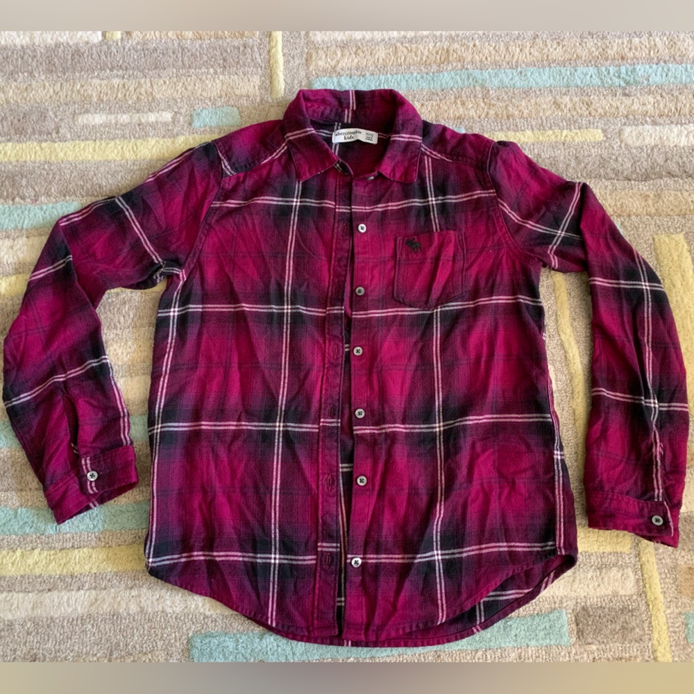 Abercrombie Kids girls flannel shirt, sz 11/12